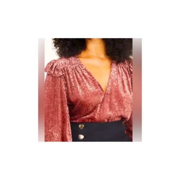 TANYA TAYLOR "ROSE" Lucy Devore Pullover Top Size L - Picture 1 of 4